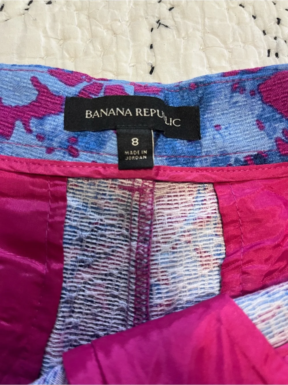 Banana Republic Textured Painted Floral Shorts Size 8 Cotton Preppy Classic